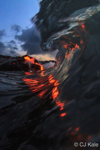 Illustration for article titled Extremely dangerous lava surf photography is completely worth the risk